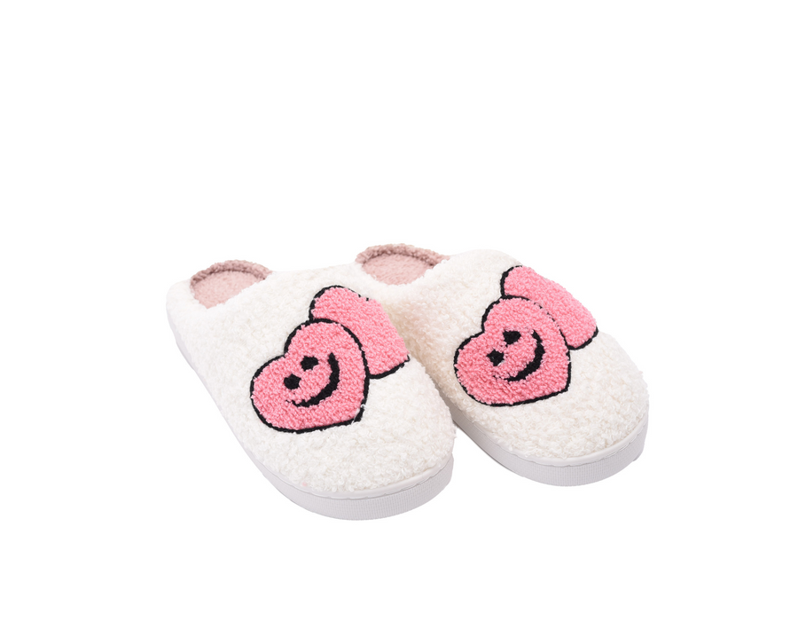 Smiley Slipper - Double Heart, Pink