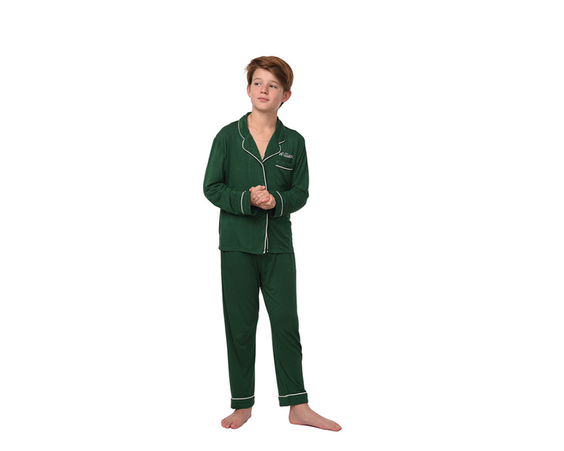 Personalised Children's Green Jersey Pjs