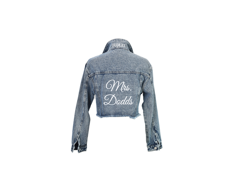 Personalised Bridal Diamanté Denim Jacket