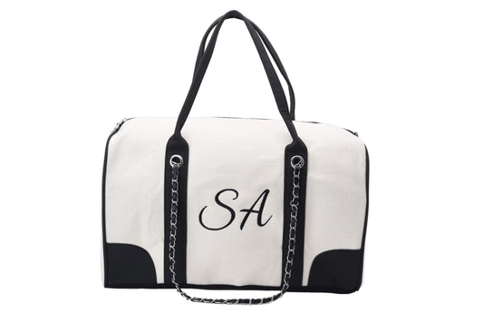 Personalised 'Take Me Away' Canvas Chain Bag - Luxury Weekend Duffe