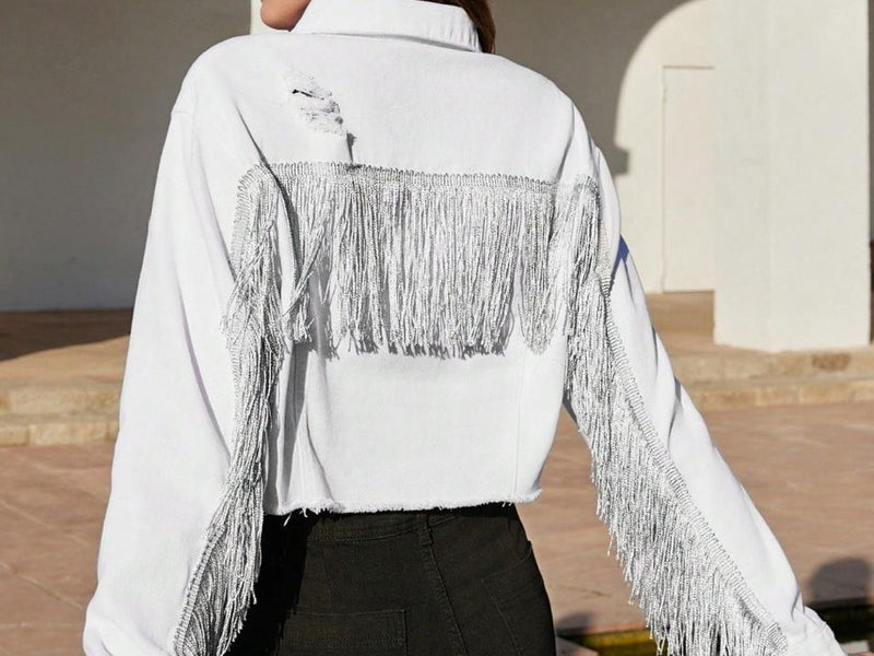 Personalised White Denim Jacket