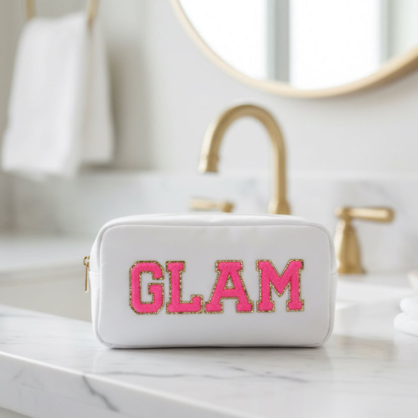 White Medium Pouch - "Glam" - The Happy Tribe