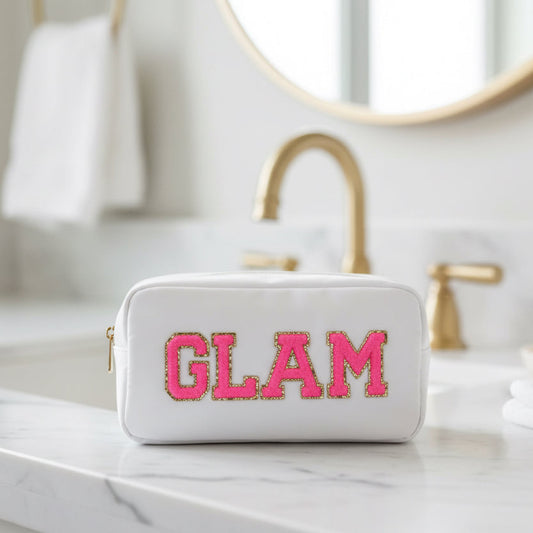 White Medium Pouch - "Glam" - The Happy Tribe