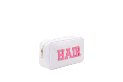 White Medium Pouch - "Hair" - The Happy Tribe