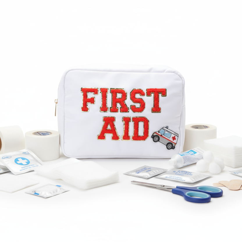 "First Aid" Large Pouch, White