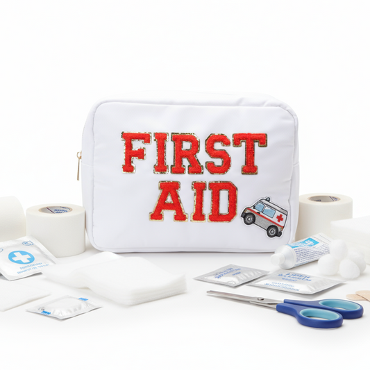 "First Aid" Large Pouch, White