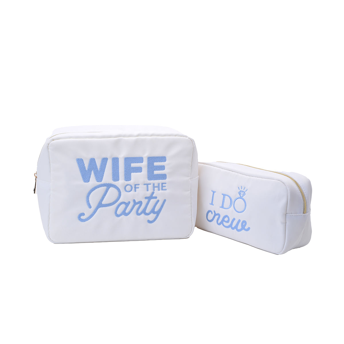 "Wife of the Party" Large Pouch, White