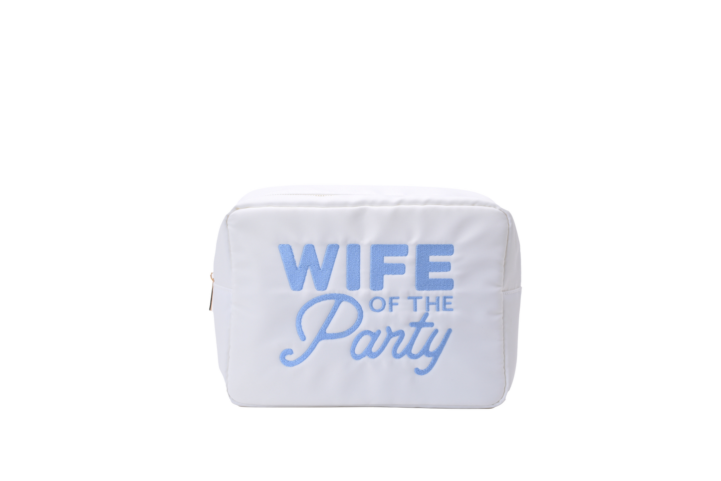 "Wife of the Party" Large Pouch, White