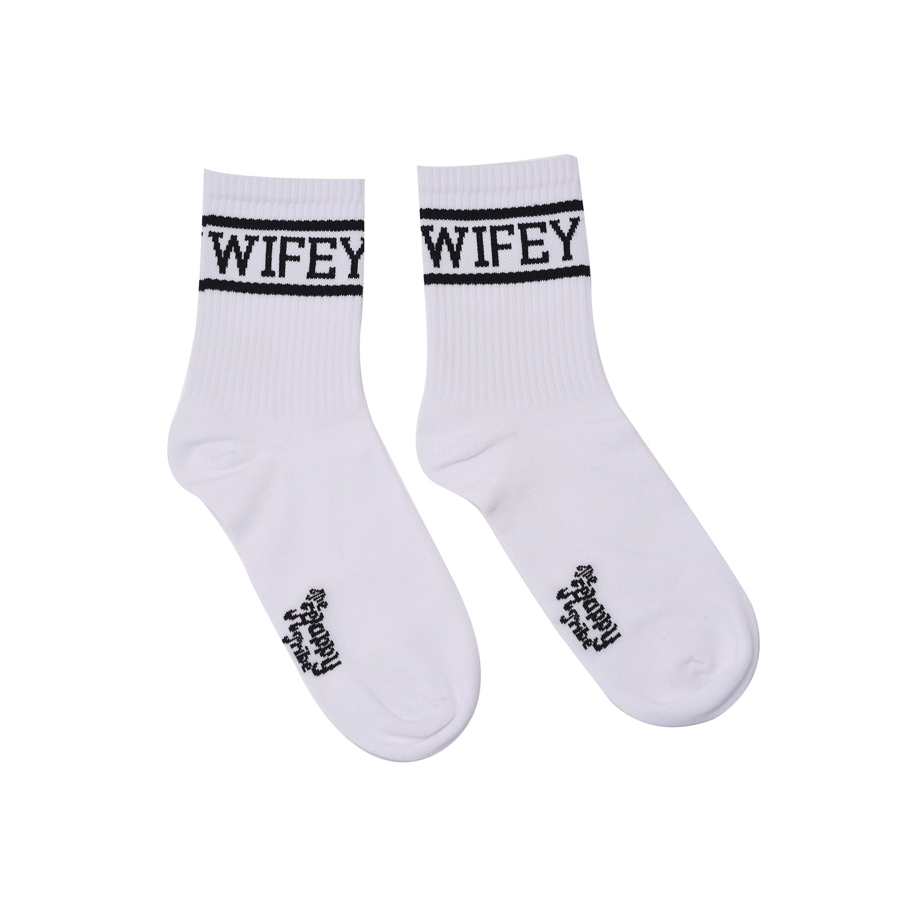 Wifey Socks, Cozy White Socks - The Happy Tribe