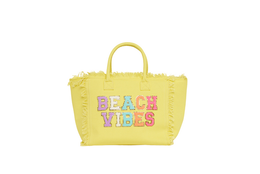 Yellow St Bart’s Tote - “Beach Vibes” Bag - The Happy Tribe