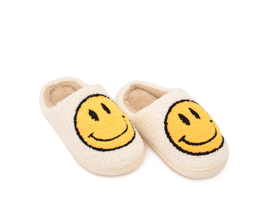 Smiley Slipper - White & Yellow