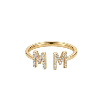 Amara Two Alphabets Ring - The Happy Tribe