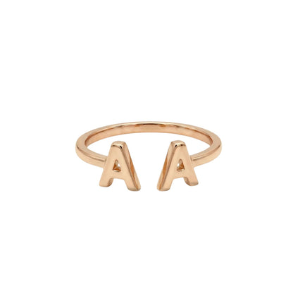 Amara Two Alphabets Ring - The Happy Tribe