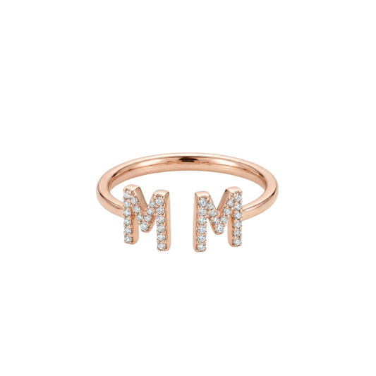 Amara Two Alphabets Ring - The Happy Tribe