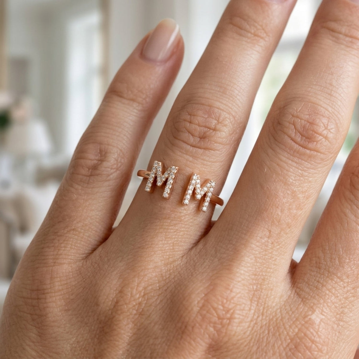 Amara Two Alphabets Ring - The Happy Tribe