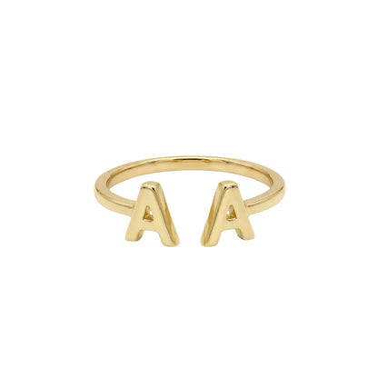 Amara Two Alphabets Ring - The Happy Tribe