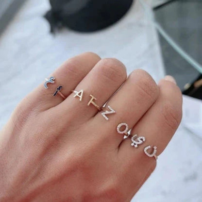 Amara Two Alphabets Ring - The Happy Tribe