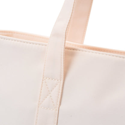"Baby Essentials" Tote Bag, Cream in Pink Embroidery - The Happy Tribe