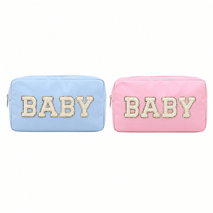 "BABY" Medium Pouch, Baby Pink - The Happy Tribe