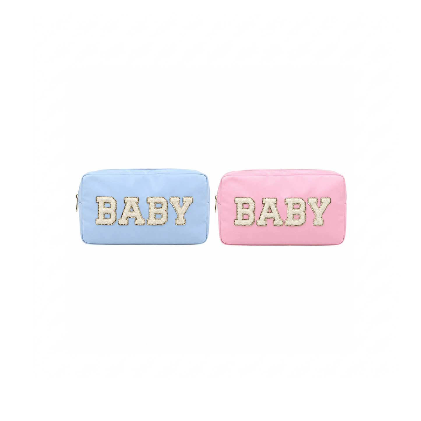 "BABY" Medium Pouch, Baby Pink - The Happy Tribe