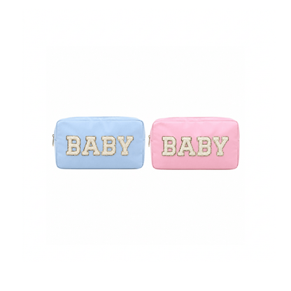 "BABY" Medium Pouch, Baby Pink - The Happy Tribe