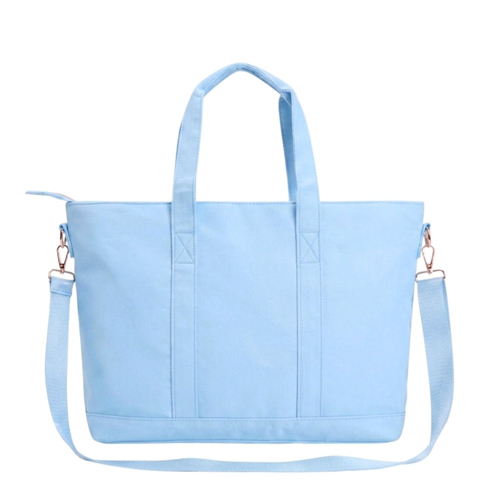 "Baby Stuff'' Tote Bag, Baby Blue - The Happy Tribe