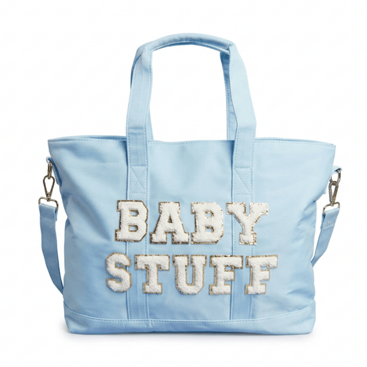 "Baby Stuff" Tote Bag, Blue - The Happy Tribe