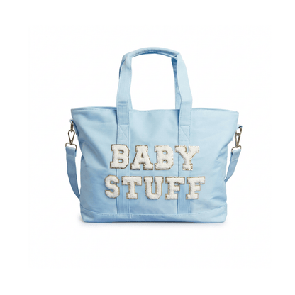 "Baby Stuff" Tote Bag, Blue - The Happy Tribe