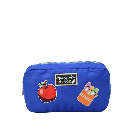 "Back To School" Small Pouch, Royal Blue - The Happy Tribe