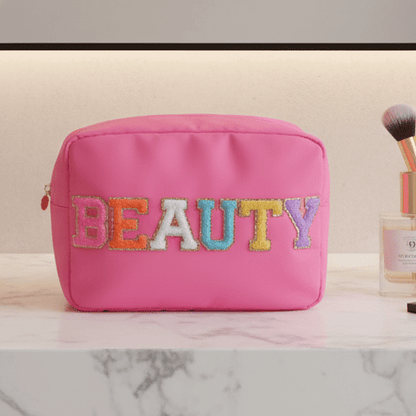 "Beauty" Large Pouch, Candy Pink - The Happy Tribe