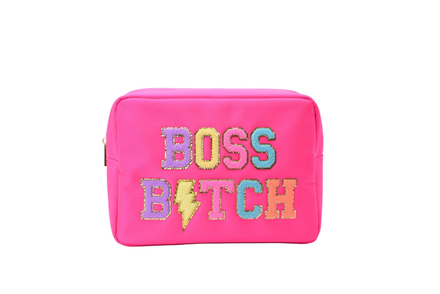 "Boss B*tch" Large Pouch, Neon Pink - The Happy Tribe
