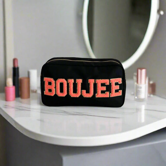 "Boujee" Medium Pouch, Black - The Happy Tribe