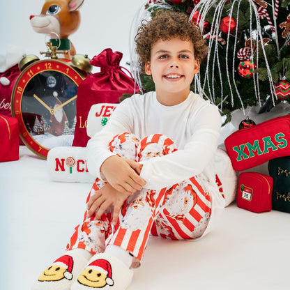 Boys Personalised Santa Stripe Pyjamas - The Happy Tribe