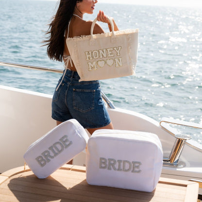 "Bride" Large Pouch, White - The Happy Tribe