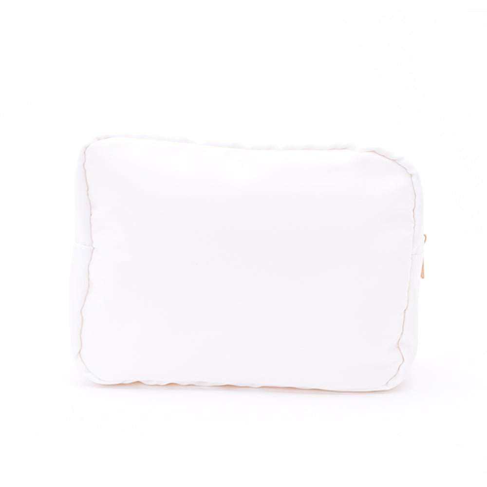 "Bride" Large Pouch, White with Pearl Lettering - The Happy Tribe