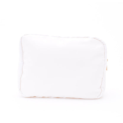 "Bride" Large Pouch, White with Pearl Lettering - The Happy Tribe