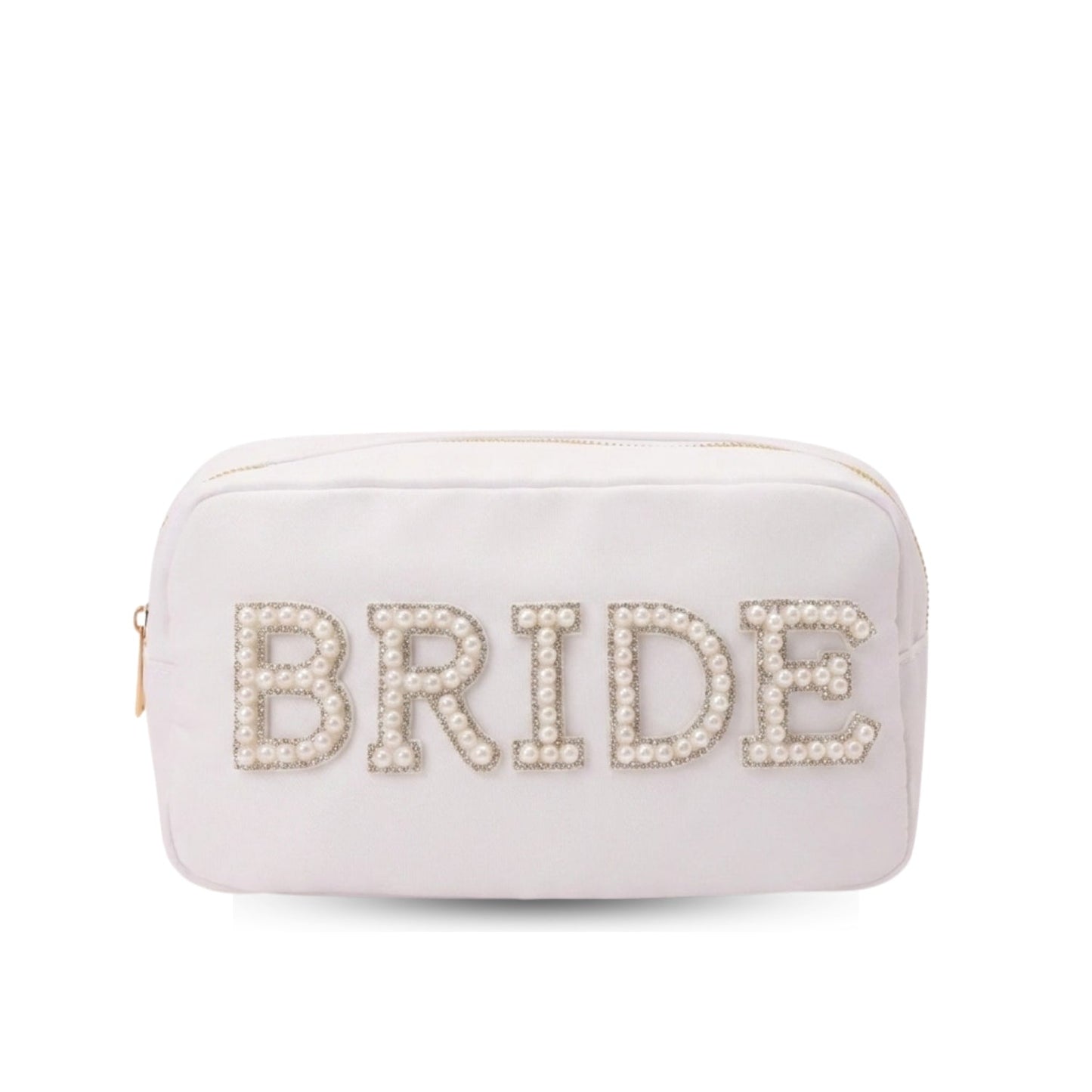 "Bride" Medium Pouch, White - The Happy Tribe