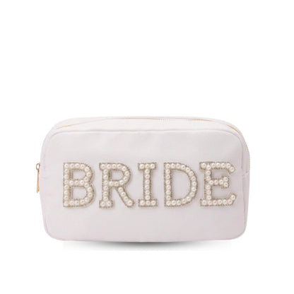 "Bride" Medium Pouch, White - The Happy Tribe