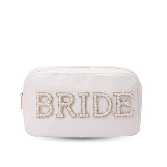 "Bride" Medium Pouch, White - The Happy Tribe