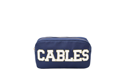 "Cables" Medium Pouch, Navy - The Happy Tribe
