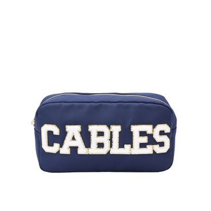 "Cables" Medium Pouch, Navy - The Happy Tribe