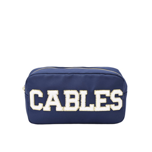 "Cables" Medium Pouch, Navy - The Happy Tribe