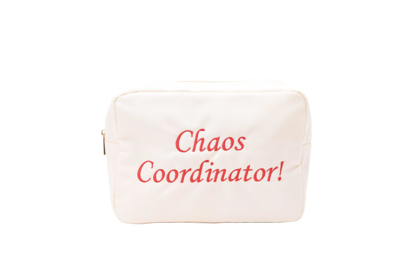 "Chaos Coordinator" Large Pouch, Cream - The Happy Tribe