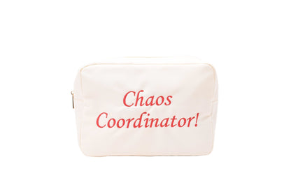 "Chaos Coordinator" Large Pouch, Cream - The Happy Tribe