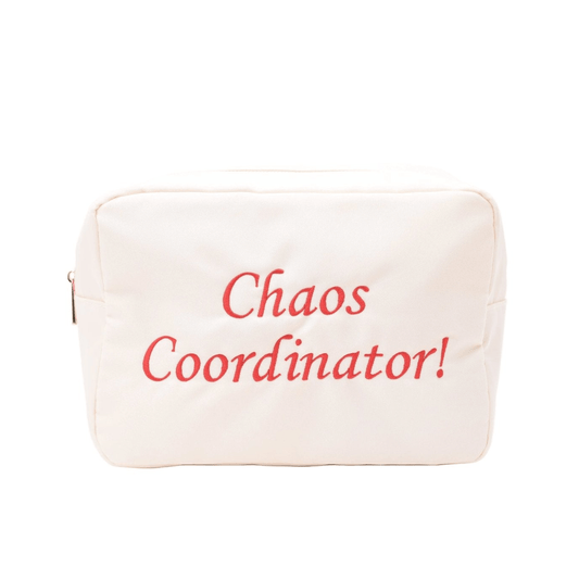 "Chaos Coordinator" Large Pouch, Cream - The Happy Tribe