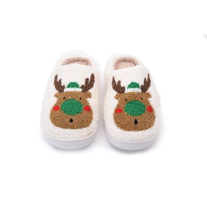 Christmas Slippers - Green Reindeer - The Happy Tribe
