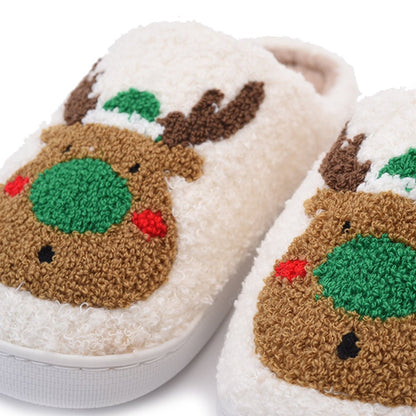 Christmas Slippers - Green Reindeer - The Happy Tribe
