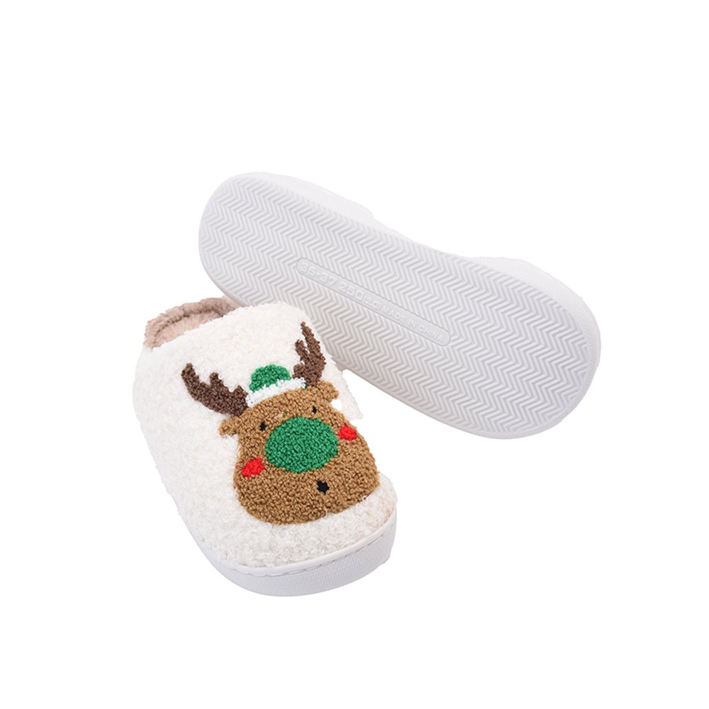 Christmas Slippers - Green Reindeer - The Happy Tribe