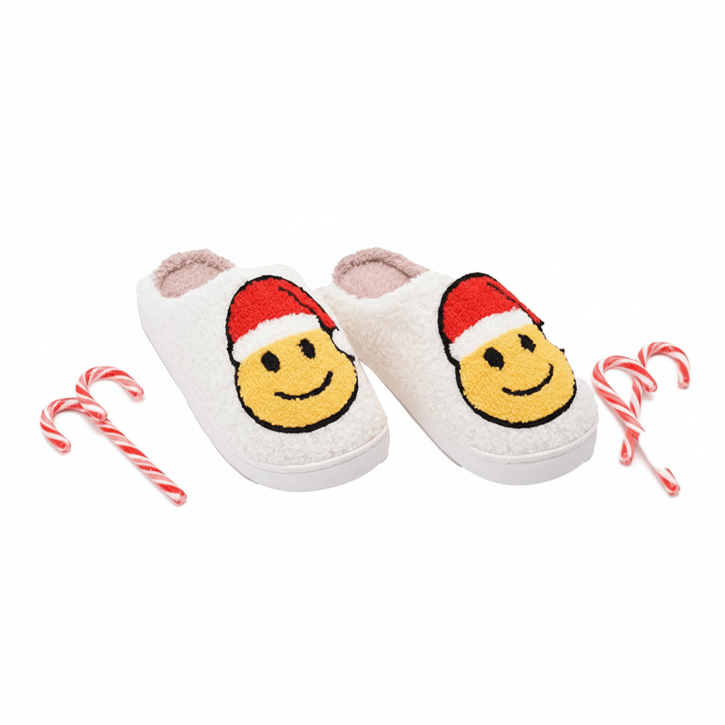 Christmas Slippers - Smiley Santa - The Happy Tribe