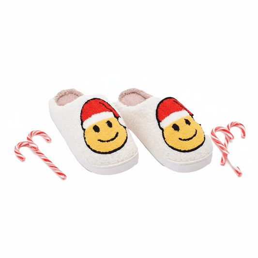 Christmas Slippers - Smiley Santa - The Happy Tribe